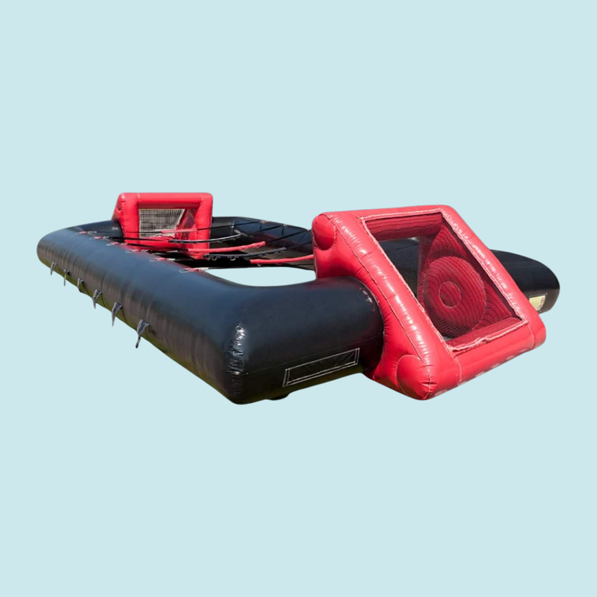 Eight shirts arranged on table in black, olive, grey, blue, white, red, mustard, and green.